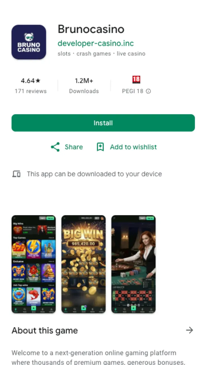 Brunocasino app
